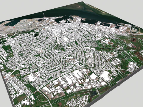 都市景観エスビャウ デンマーク 3Dモデル