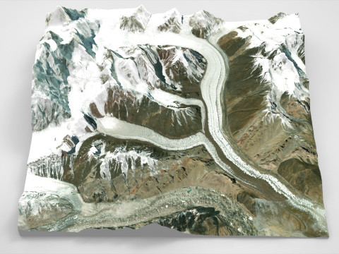 Mountain landscape Glacier China 3D Model