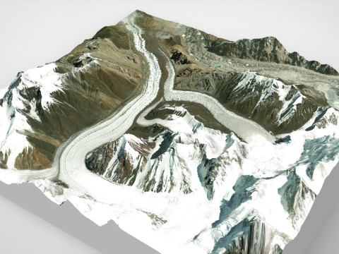 Mountain landscape Glacier China Modelo 3D
