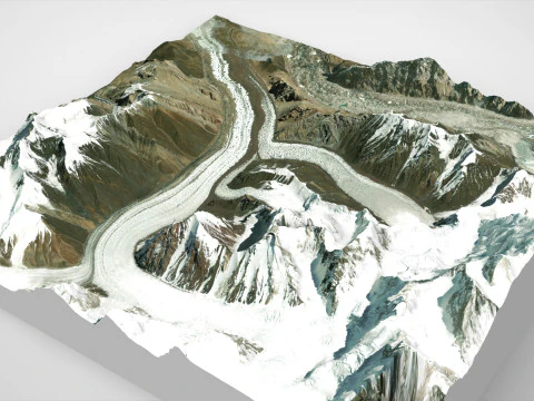Mountain landscape Glacier China 3D Model