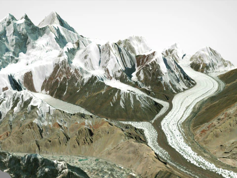 Mountain landscape Glacier China 3D Model