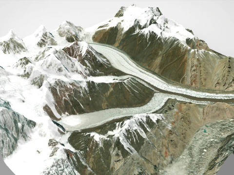 Mountain landscape Glacier China 3D Model