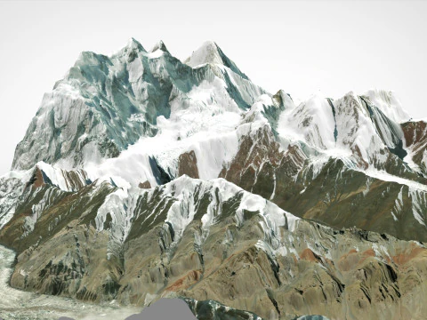 Mountain landscape Glacier China 3D Model