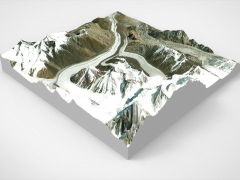 Mountain landscape Glacier China Modelo 3D