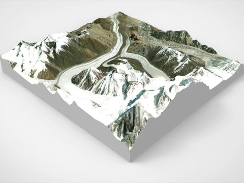 Mountain landscape Glacier China 3D Model