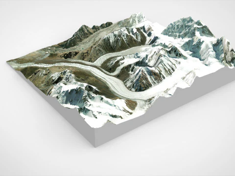 Mountain landscape Glacier China 3D Model