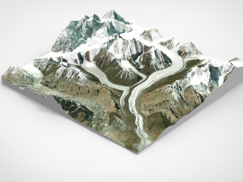 Mountain landscape Glacier China Modelo 3D