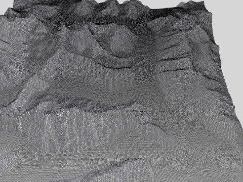 Mountain landscape Glacier China 3D Model