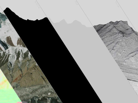 Mountain landscape Glacier China 3D Model