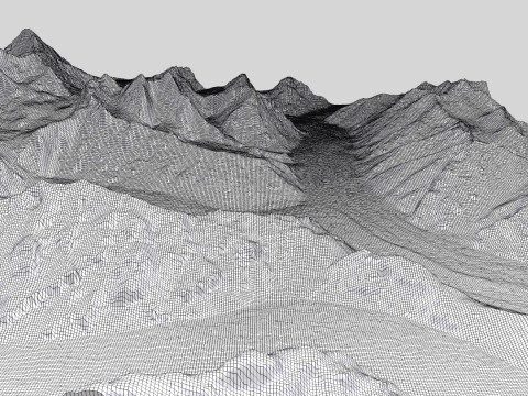 Mountain landscape Glacier China 3D Model