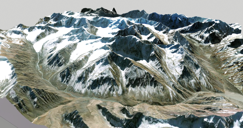Mountain landscape Baspa Bamak Glacier India Modelo 3D .c4d .max .obj .3ds .fbx .stl .blend
