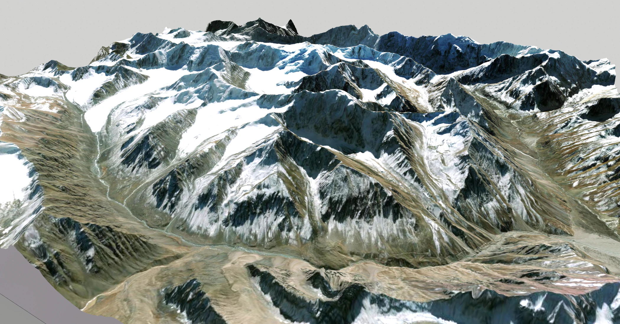 Mountain landscape Baspa Bamak Glacier India 3D Model .c4d .max .obj .3ds .fbx .stl .blend 