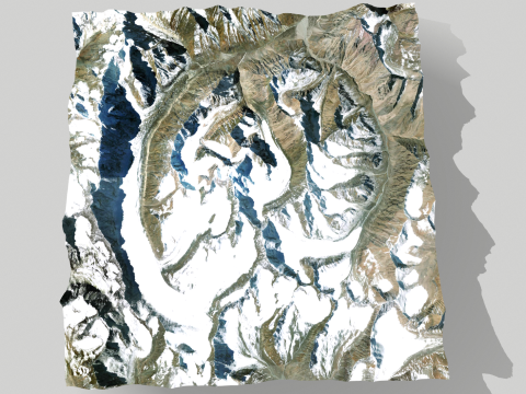 Mountain landscape Baspa Bamak Glacier India Modelo 3D