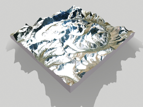 Mountain landscape Baspa Bamak Glacier India Modelo 3D