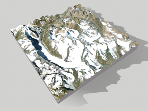 Mountain landscape Baspa Bamak Glacier India Modelo 3D