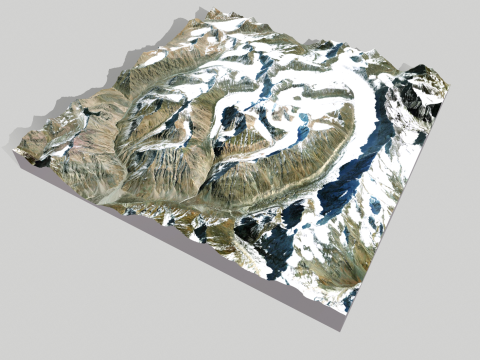 Mountain landscape Baspa Bamak Glacier India Modelo 3D
