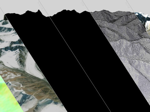 Mountain landscape Baspa Bamak Glacier India Modelo 3D