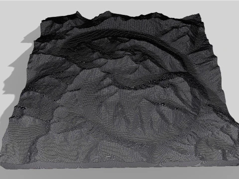 Mountain landscape Baspa Bamak Glacier India 3D Model
