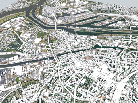 Cityscape Deisburg Germany Model 3D