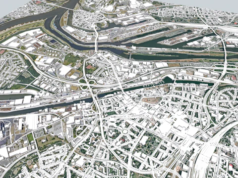 सिटीस्केप डिसबर्ग जर्मनी 3D मॉडल