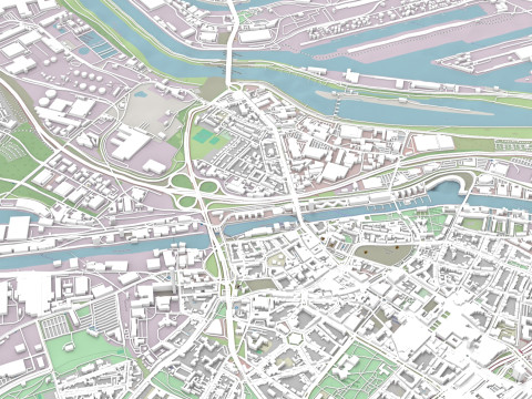 Cityscape Deisburg Germany Model 3D