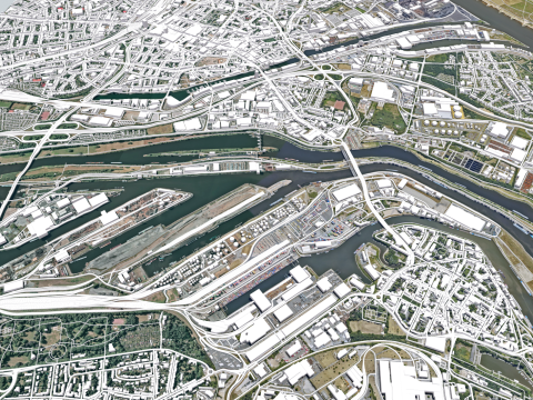 Cityscape Deisburg Germany Model 3D