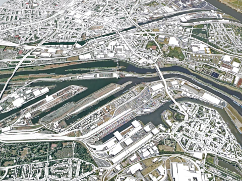 सिटीस्केप डिसबर्ग जर्मनी 3D मॉडल