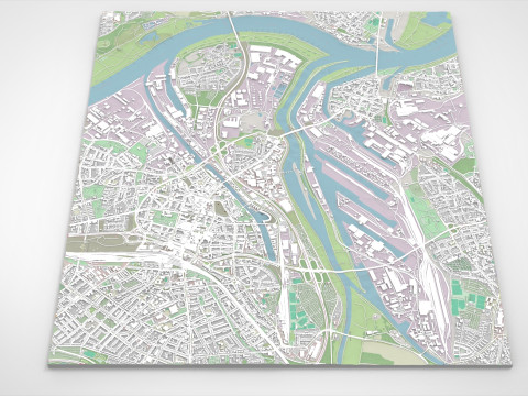 Cityscape Deisburg Germany Model 3D