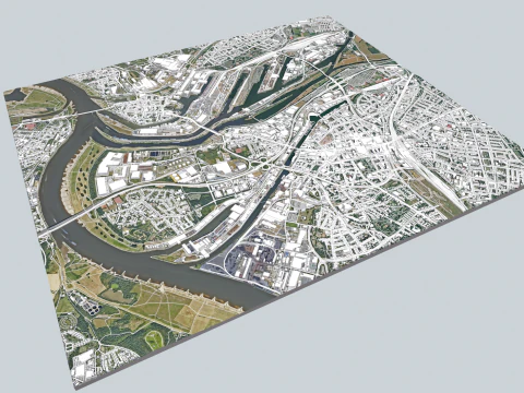 सिटीस्केप डिसबर्ग जर्मनी 3D मॉडल