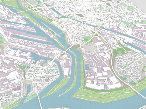 Cityscape Deisburg Germany Model 3D