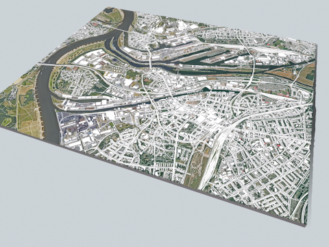 Cityscape Deisburg Germany Model 3D