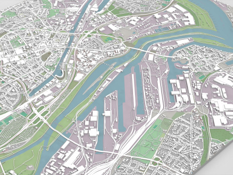 Cityscape Deisburg Germany Model 3D