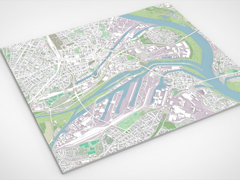 Cityscape Deisburg Germany Model 3D