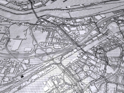 सिटीस्केप डिसबर्ग जर्मनी 3D मॉडल