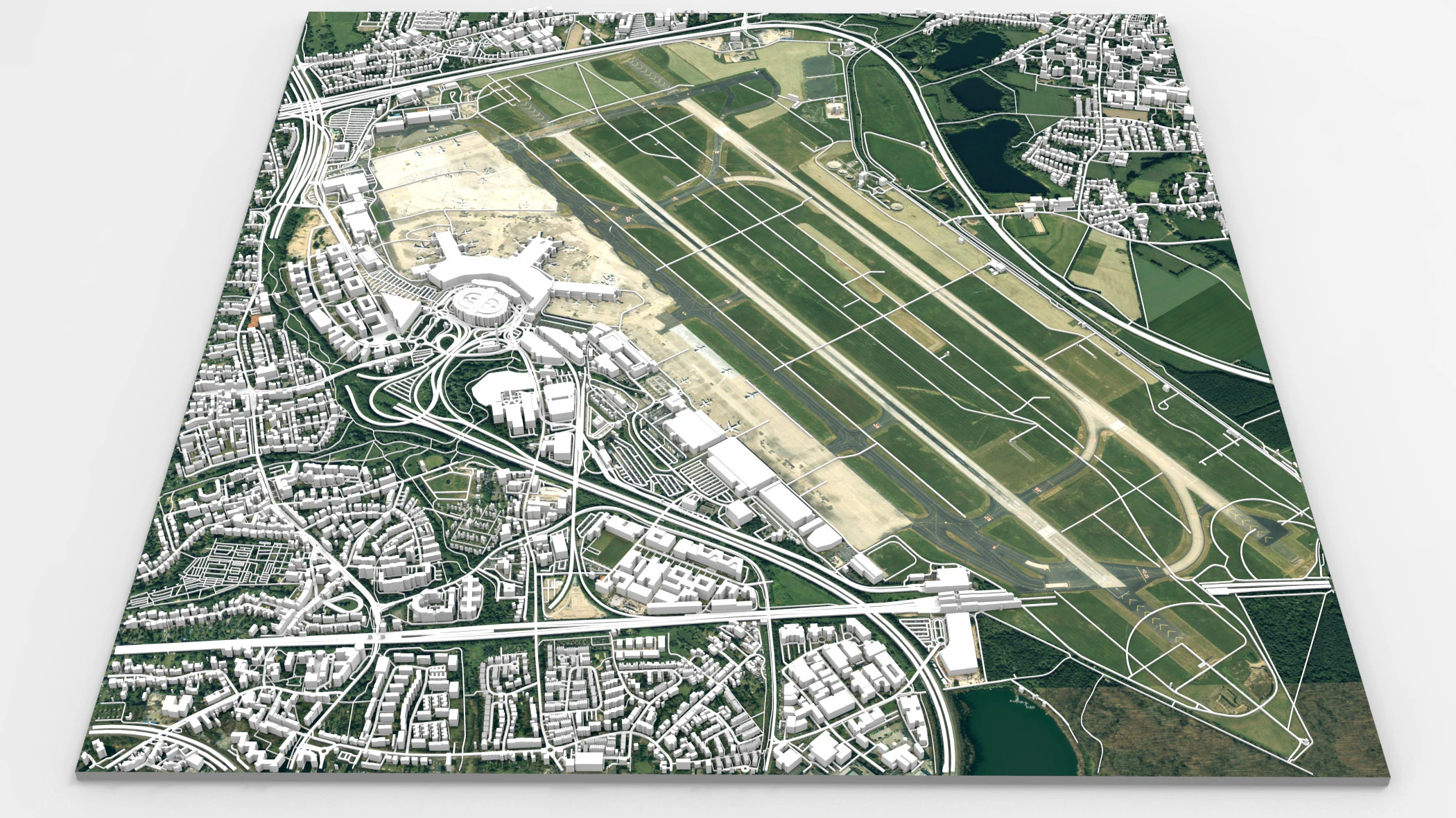 Dusseldorf Airport Germany 3D Model .c4d .max .obj .3ds .fbx .stl .blend 