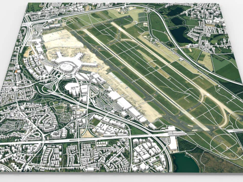Aeroporto di Dusseldorf Germania Modello 3D