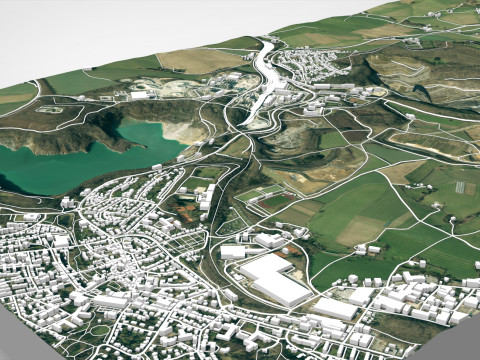 Kalksteinbruch rohdenhaus Wulfrath Germany Modello 3D