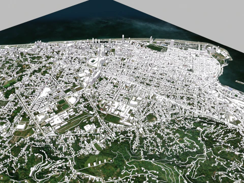 Cityscape Batumi Georgia 3D Model