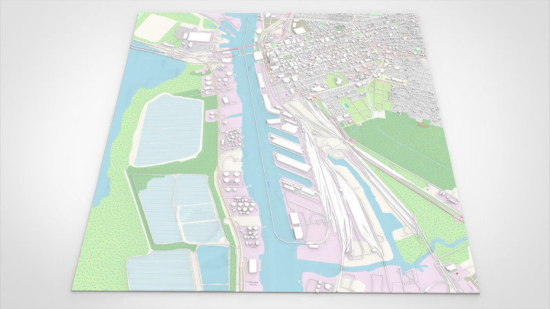 Cityscape Mobile United States 3Dモデル .c4d .max .obj .3ds .fbx .stl .blend