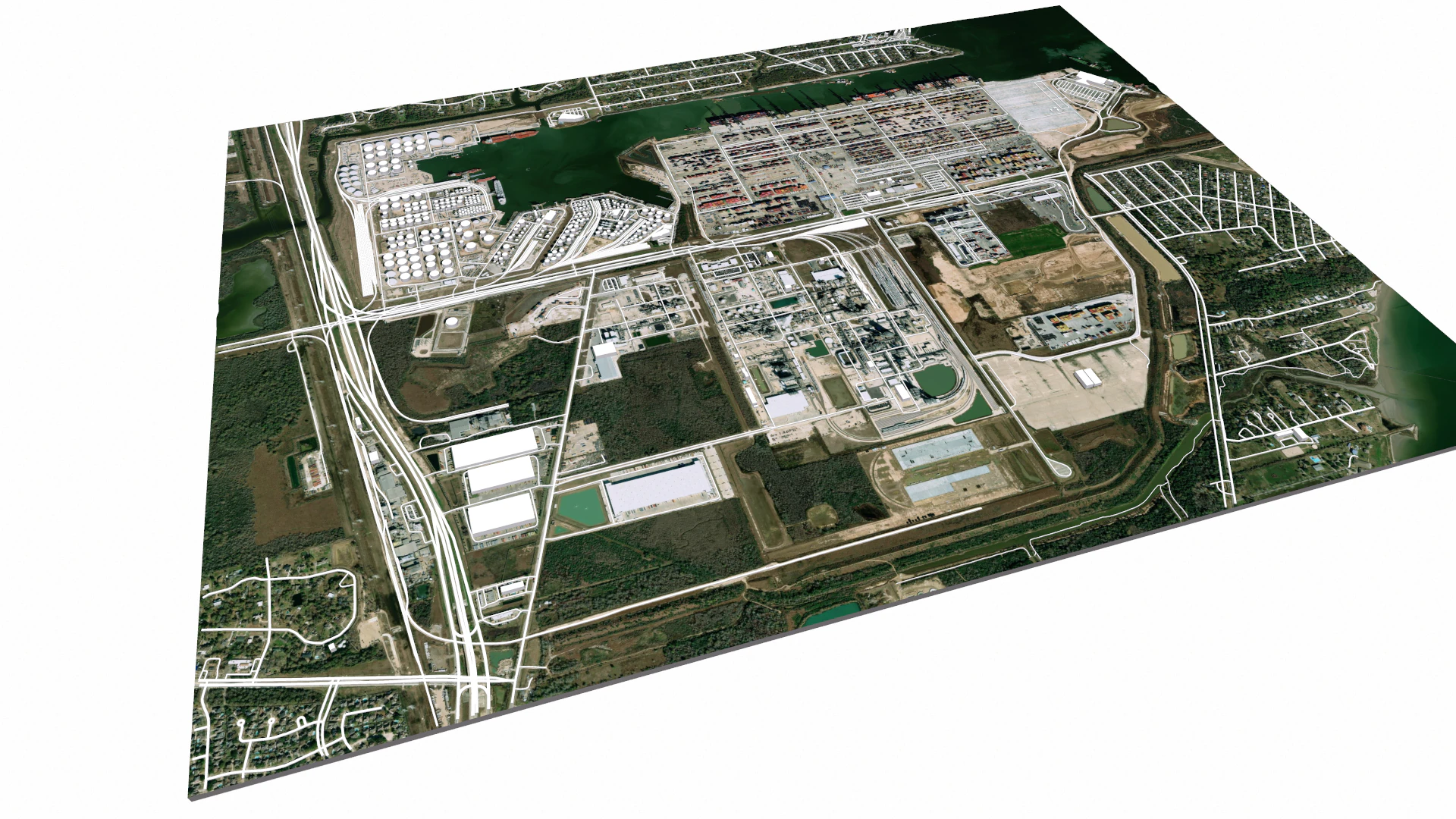 The Barbours Cut Container Terminal Houston Texas USA 3D Model .c4d .max .obj .3ds .fbx .stl .blend