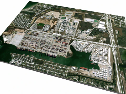 The Barbours Cut Container Terminal Houston Texas USA 3D Model
