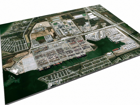 The Barbours Cut Container Terminal Houston Texas USA 3D-Modell