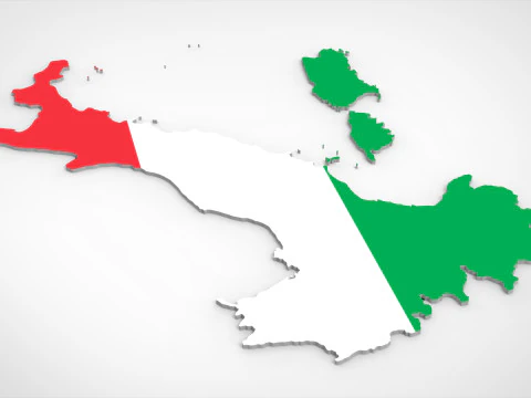 Mapa 3D de Italia Modelo 3D