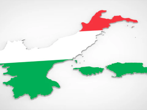 Mapa 3D de Italia Modelo 3D