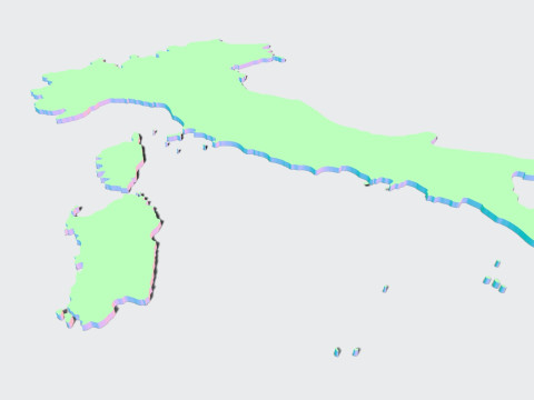 Italy 3D Map Model 3D