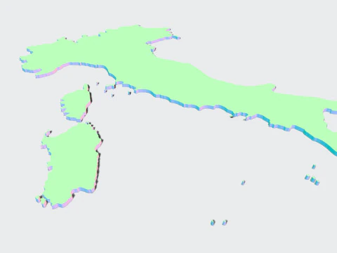 Mapa 3D de Italia Modelo 3D