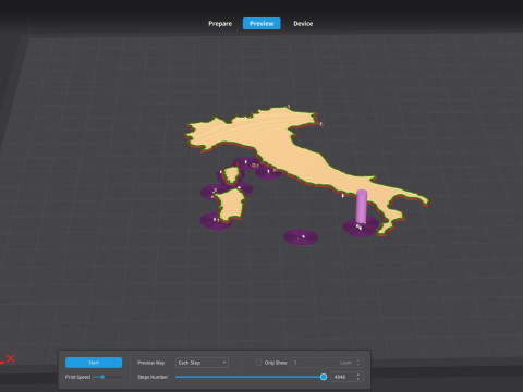 Italy 3D Map Model 3D