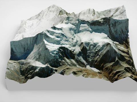 Paisaje de montaña Dhaulagiri Himalaya Nepal Modelo 3D