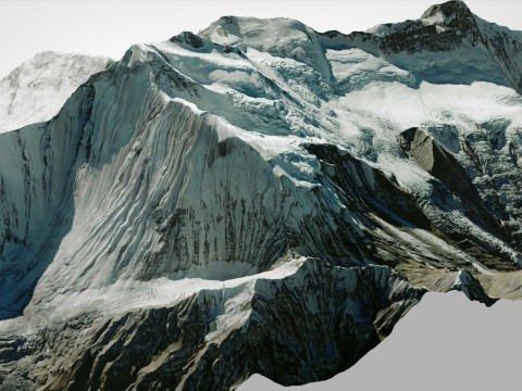 Mountain landscape Dhaulagiri Himalayas Nepal 3D Model