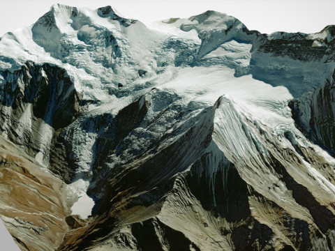 Mountain landscape Dhaulagiri Himalayas Nepal 3D Model